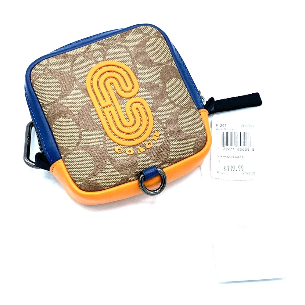 NWT Coach Square Hybid Pouch Bag Organizer Khaki